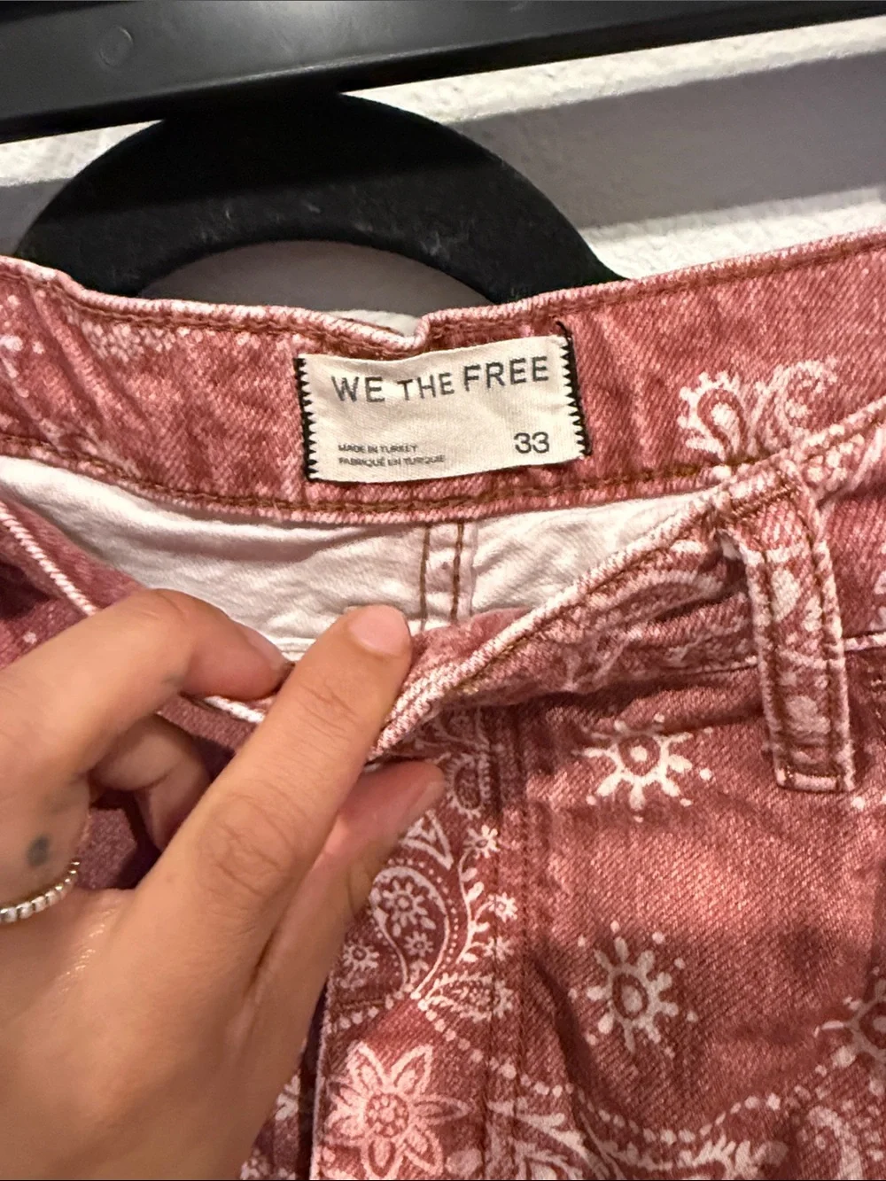 Free People Rust Paisley Wide Leg Pants